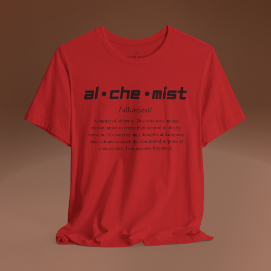 Alchemist Unisex Soft Style Jersey Short Sleeve Tee | Red | The Sacred Energy Sop