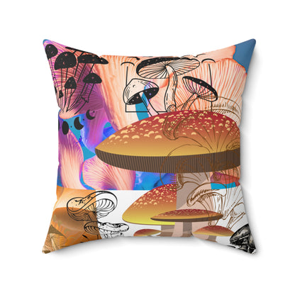 Sacred Mushrooms Accent Pillow | Magic Mushrooms Pillow